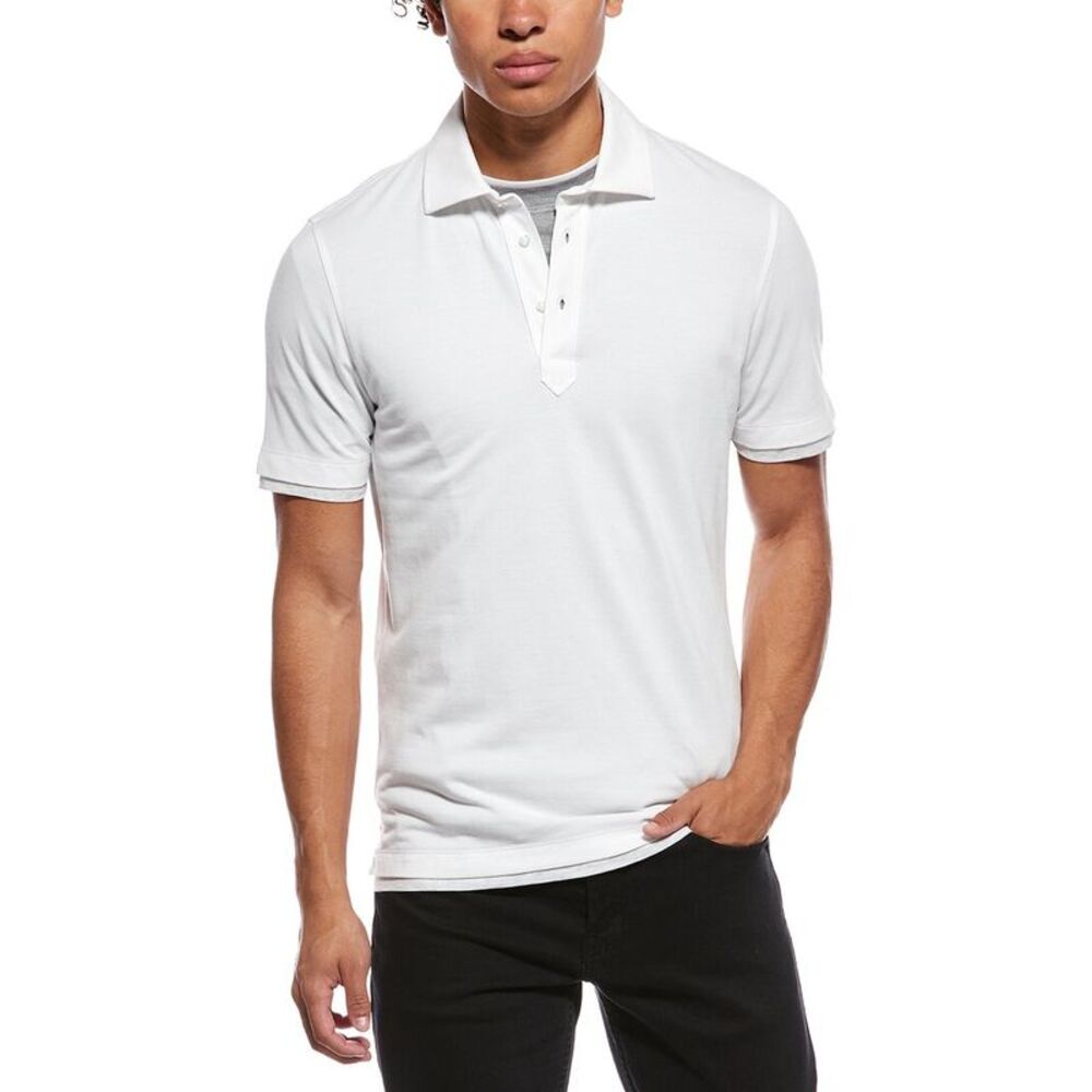 Brunello Cucinelli Mens  Polo Shirt, White